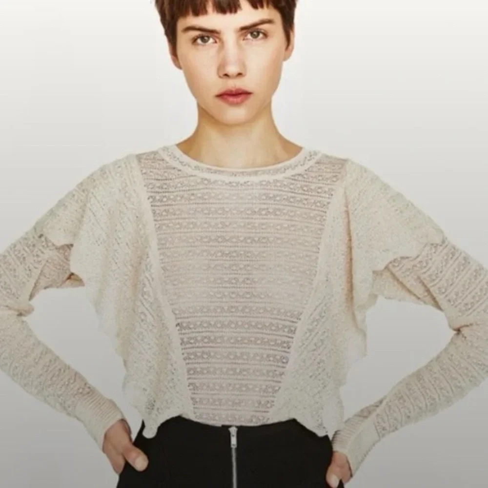 Zara Beige Knit Top - Picture 1 of 5